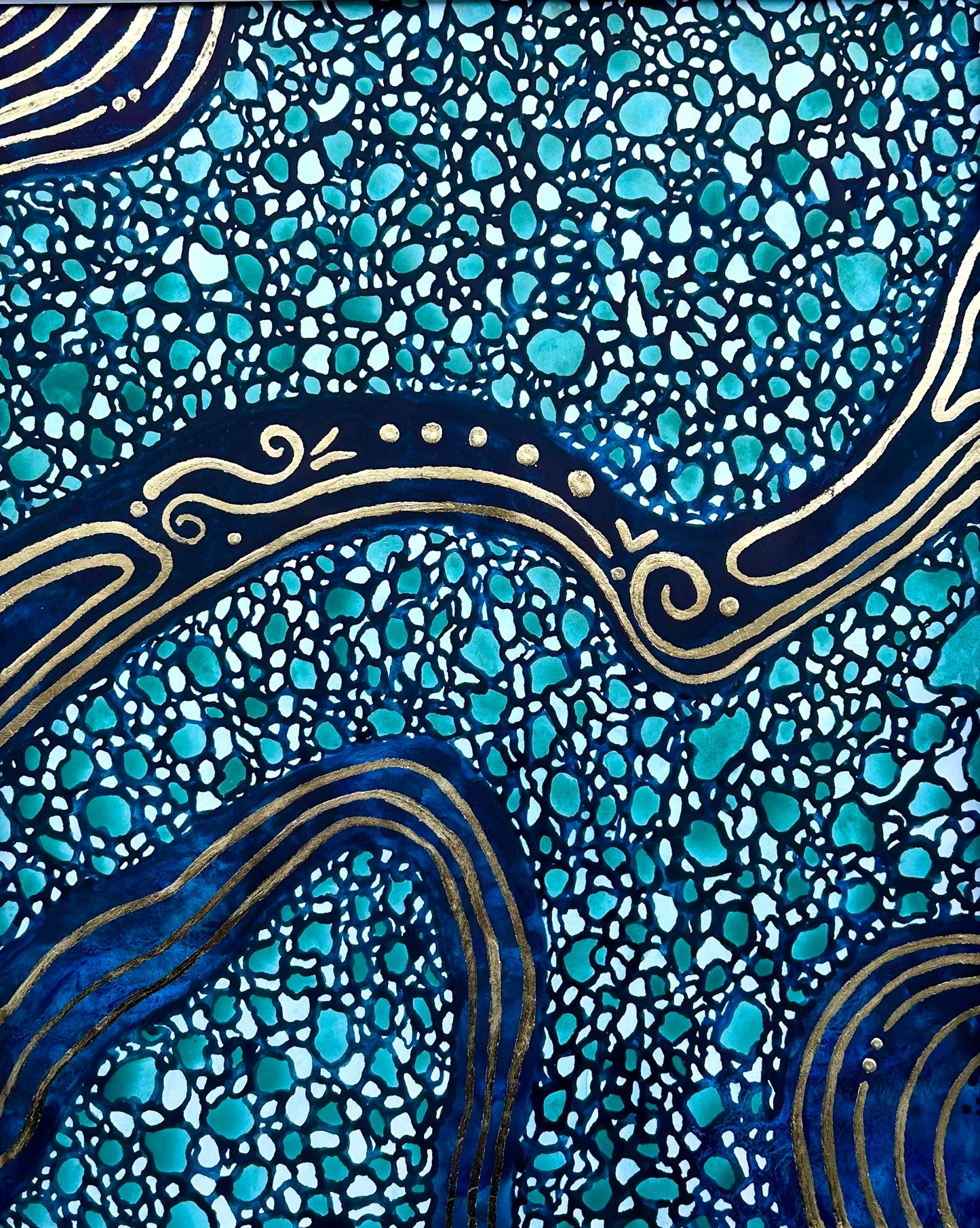 ‘Symbiotic Journey’ - Original Watercolor Painting on Paper - 8x10 - Matted in White