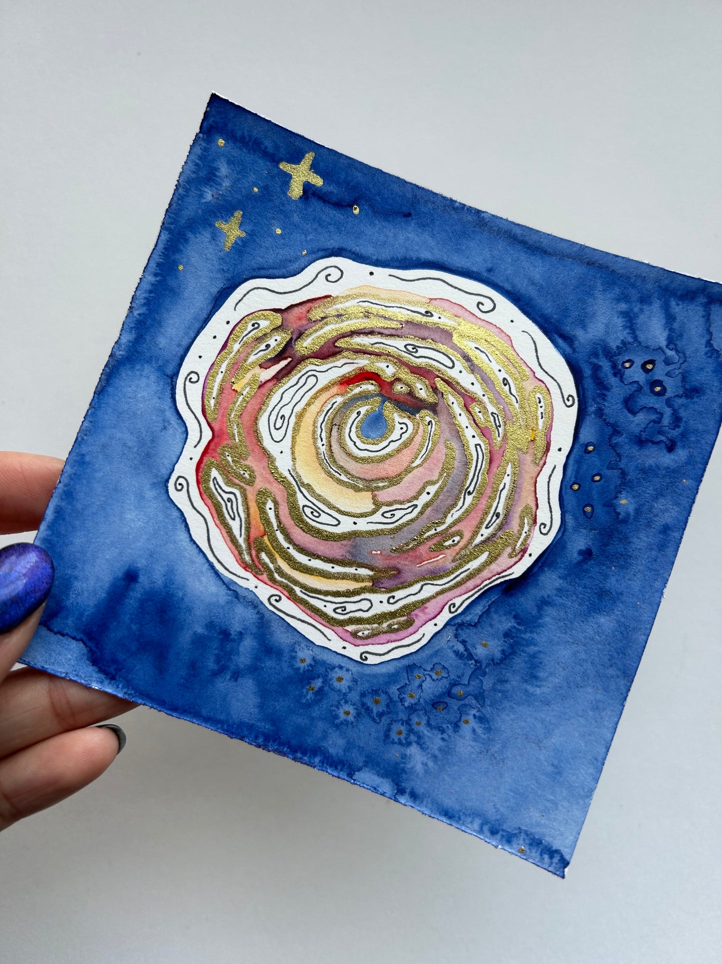 ‘Cosmic Sunset No.7’ - Original 4x4 Painting