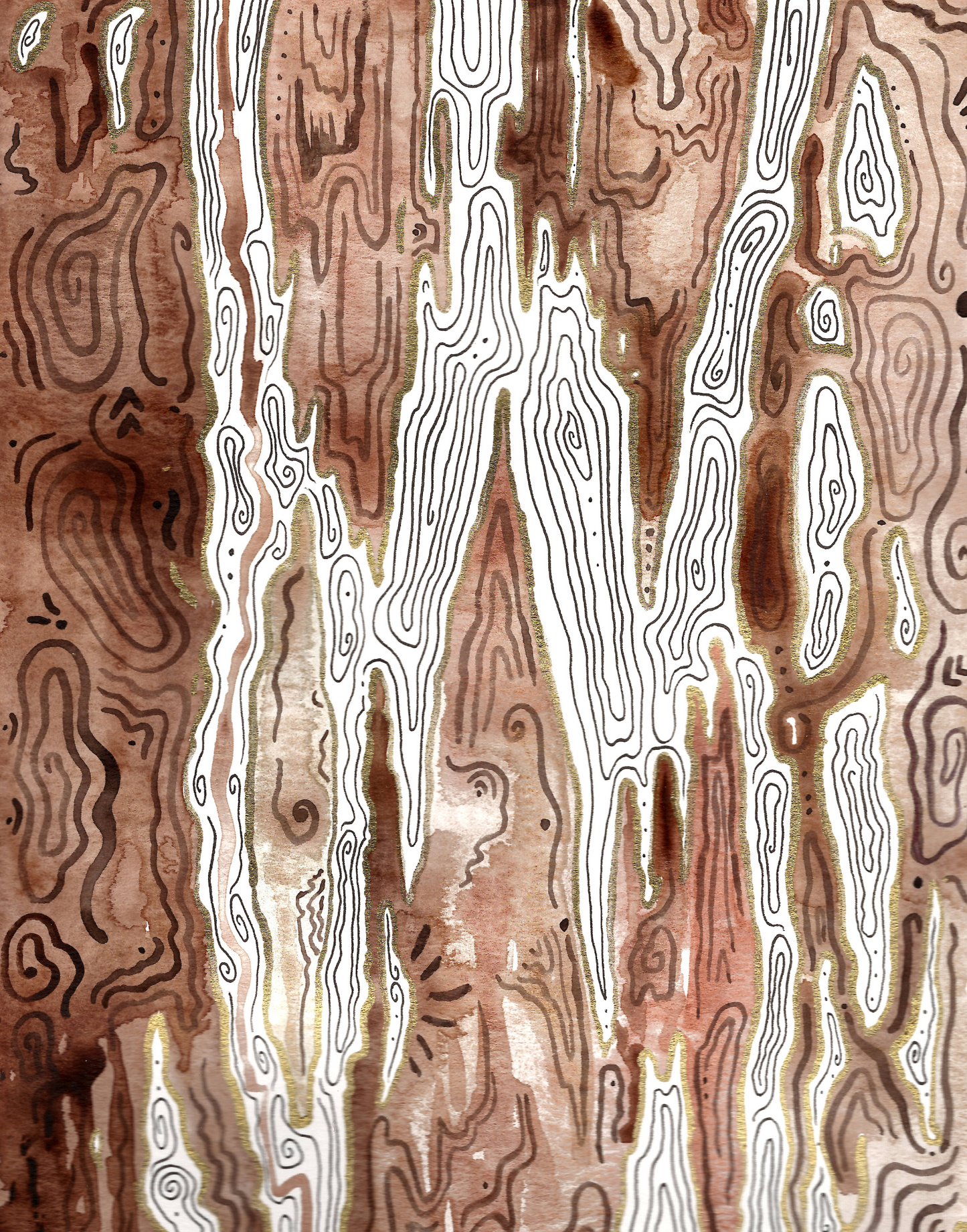 'Birch Map' Limited Edition Embellished Fine Art Print - Signed by the Artist