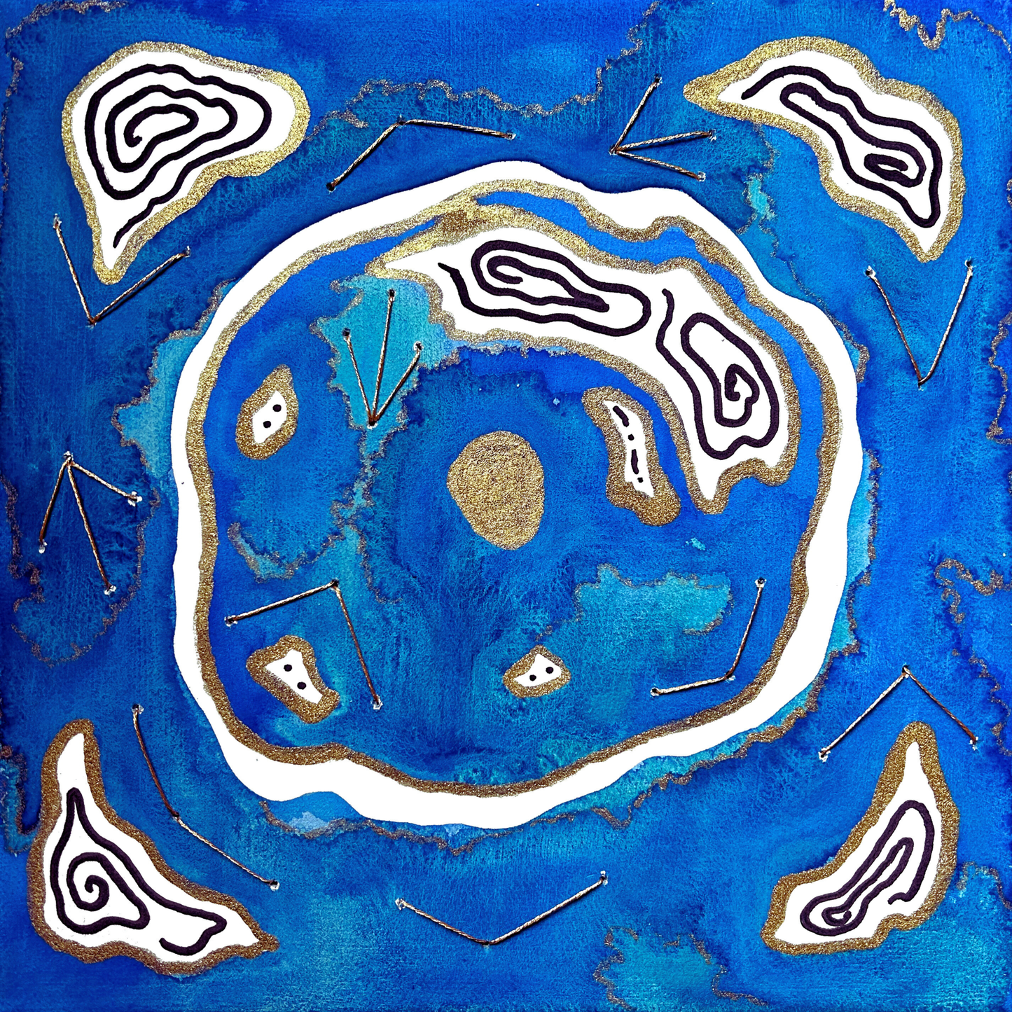 'Golden Tides' Embellished Art Print - Signed By the Artist - Limited Edition
