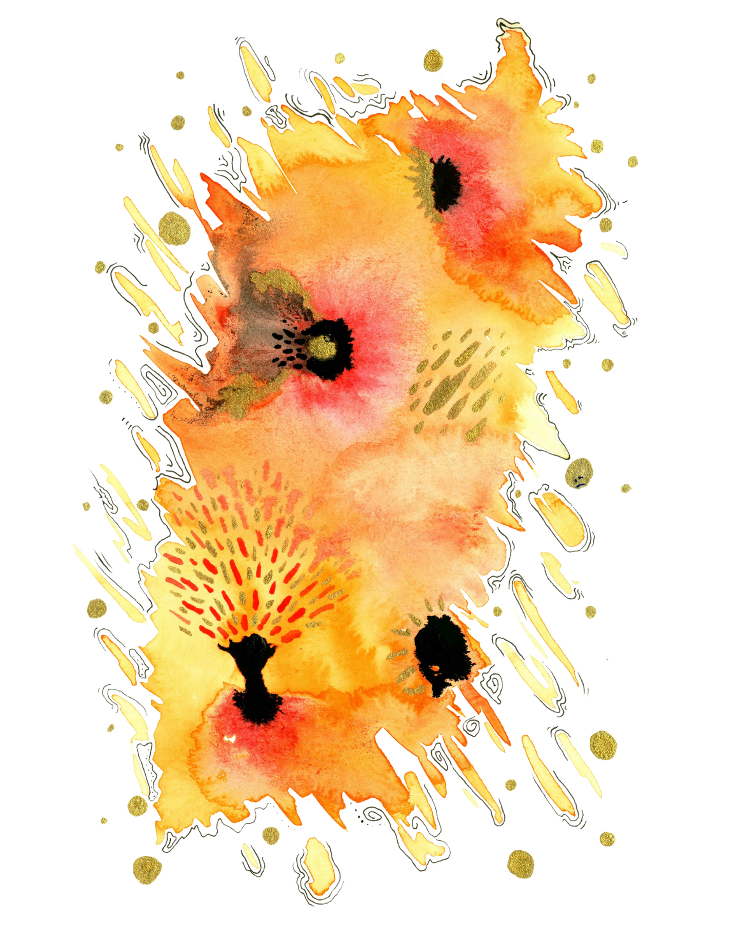 Burst Abstract Embellished Art Print - Signed By the Artist