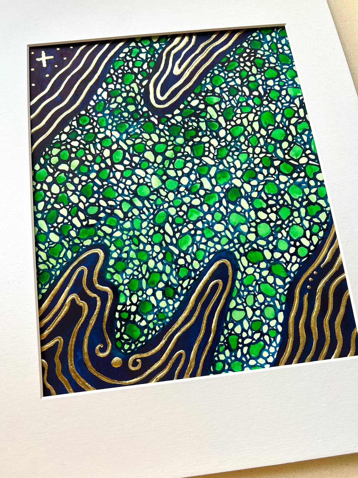 ‘Mutual Cartography No.2’- Original 8x10 Painting - Matted in White to 11x14