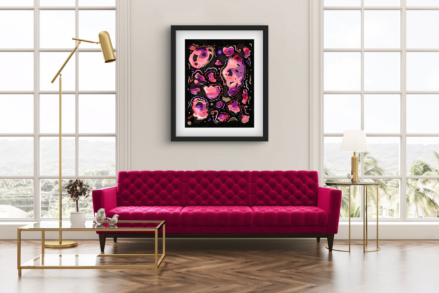 Ltd Edition Mind on Fire (Dark) Abstract Embellished Art Print - Signed By the Artist