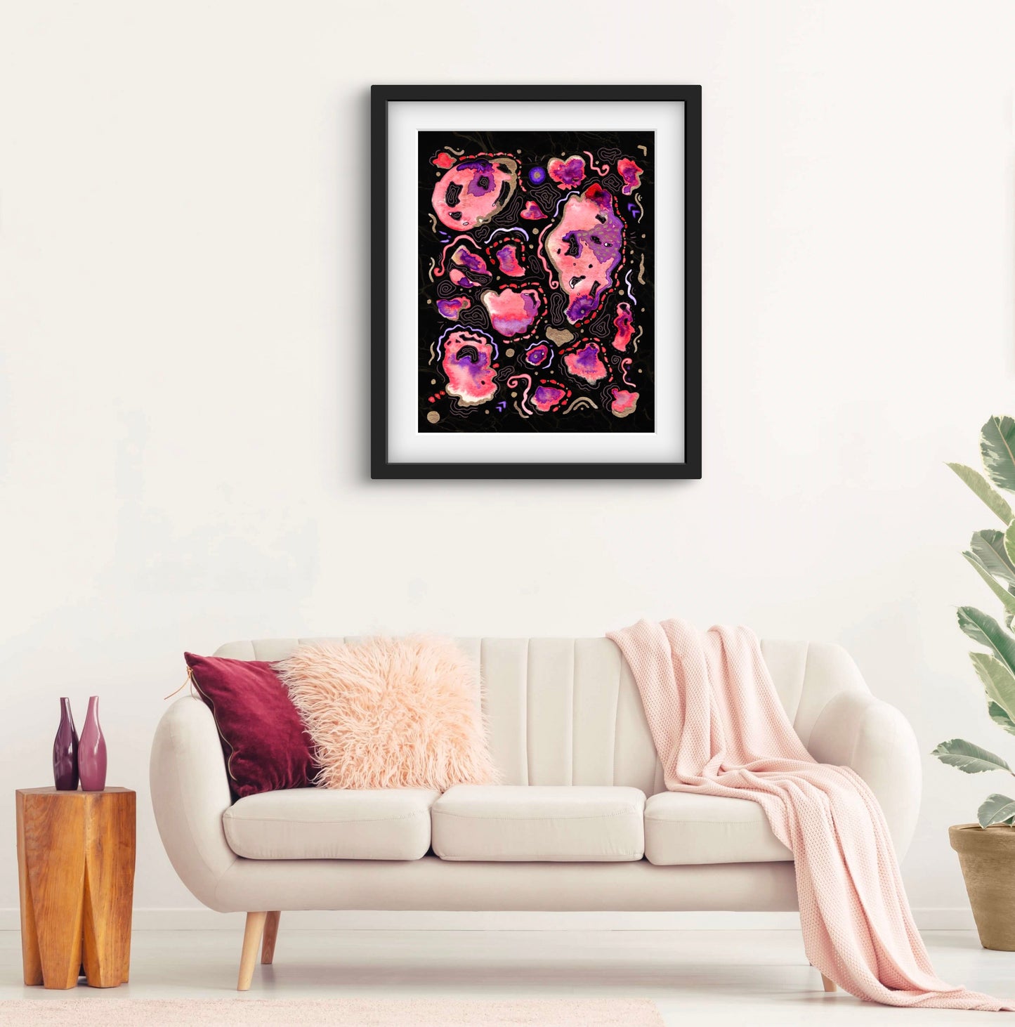 Ltd Edition Mind on Fire (Dark) Abstract Embellished Art Print - Signed By the Artist
