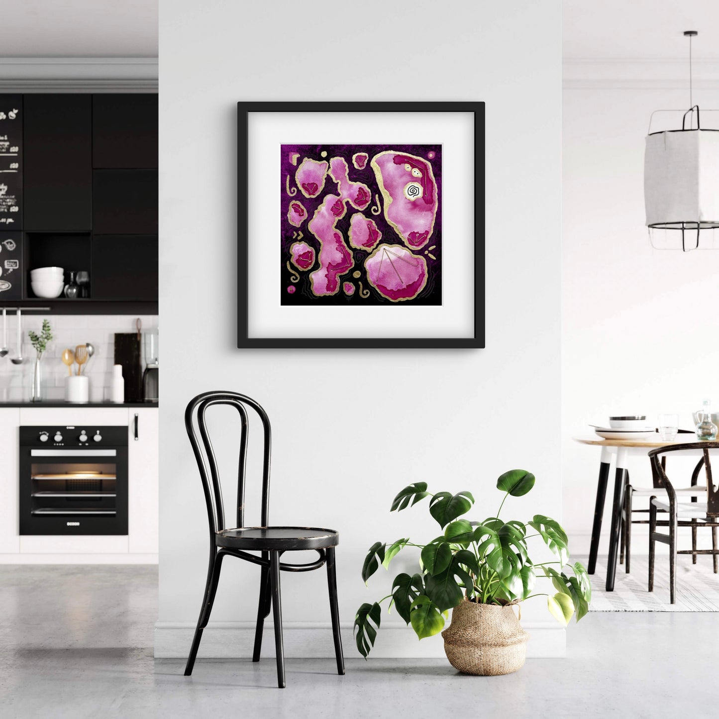 Ltd Edition Archaea (Dark) Abstract Embellished Art Print - Signed By the Artist