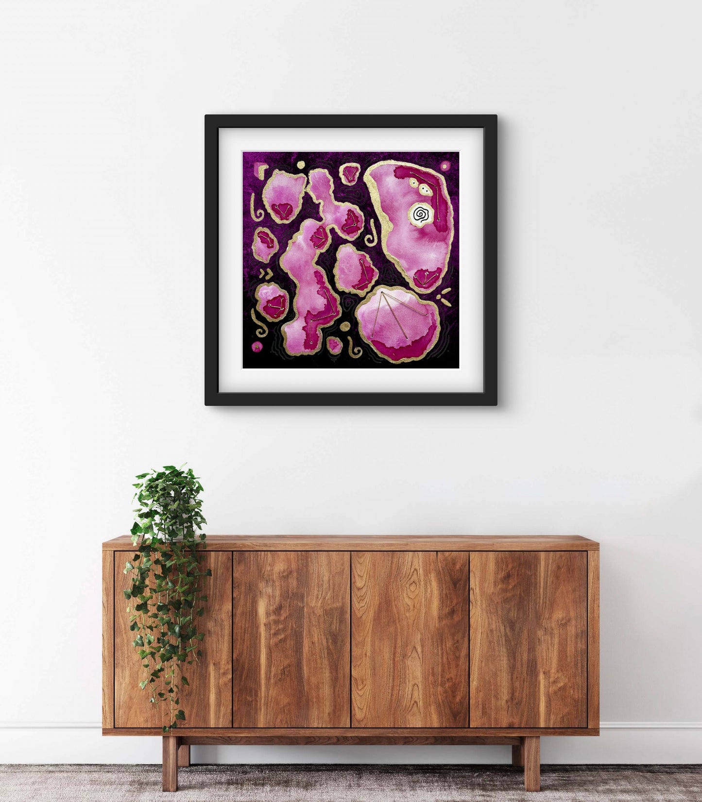 Ltd Edition Archaea (Dark) Abstract Embellished Art Print - Signed By the Artist