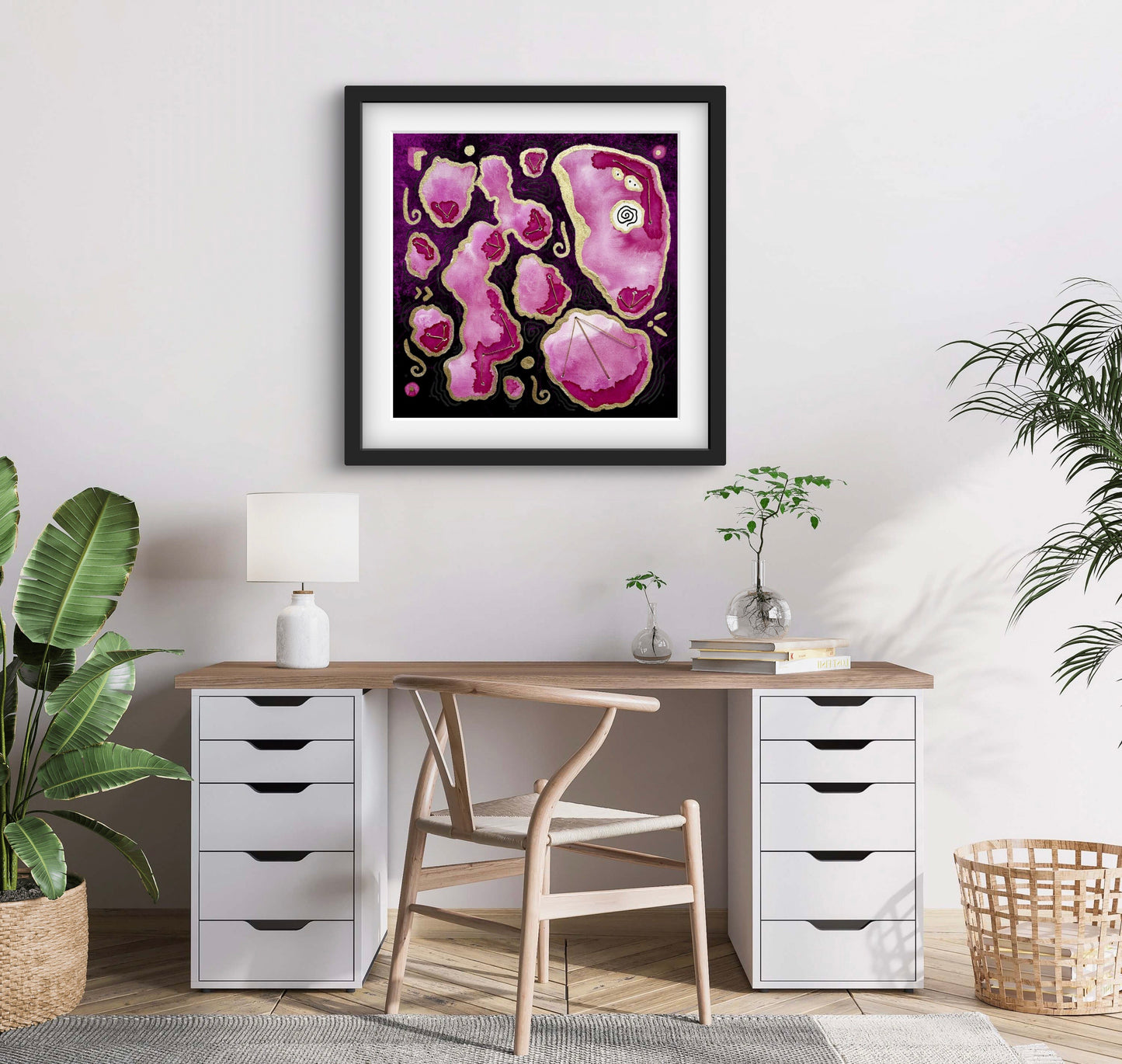 Ltd Edition Archaea (Dark) Abstract Embellished Art Print - Signed By the Artist