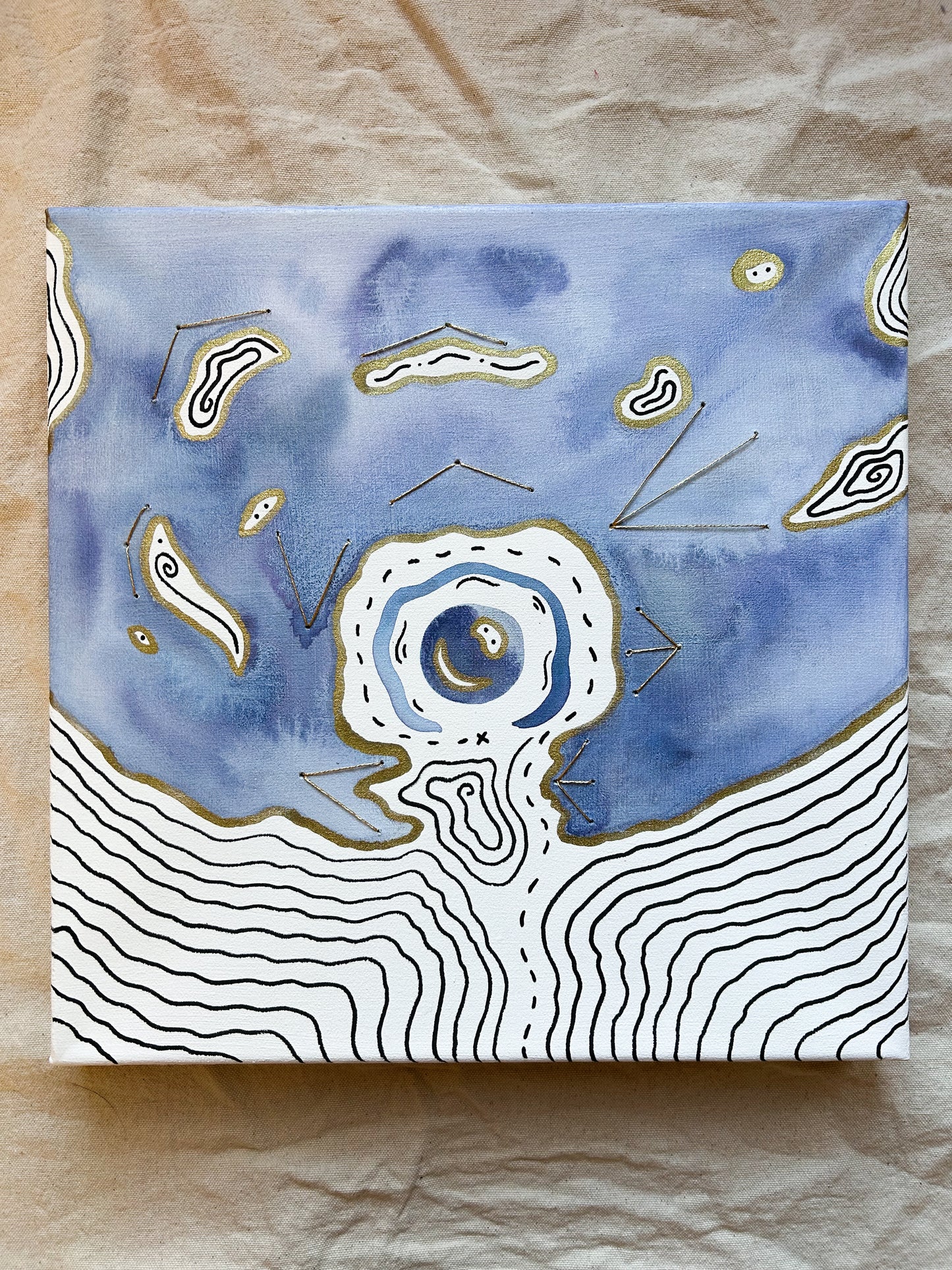 "Center of the Endless Sea" 12x12 Original Painting