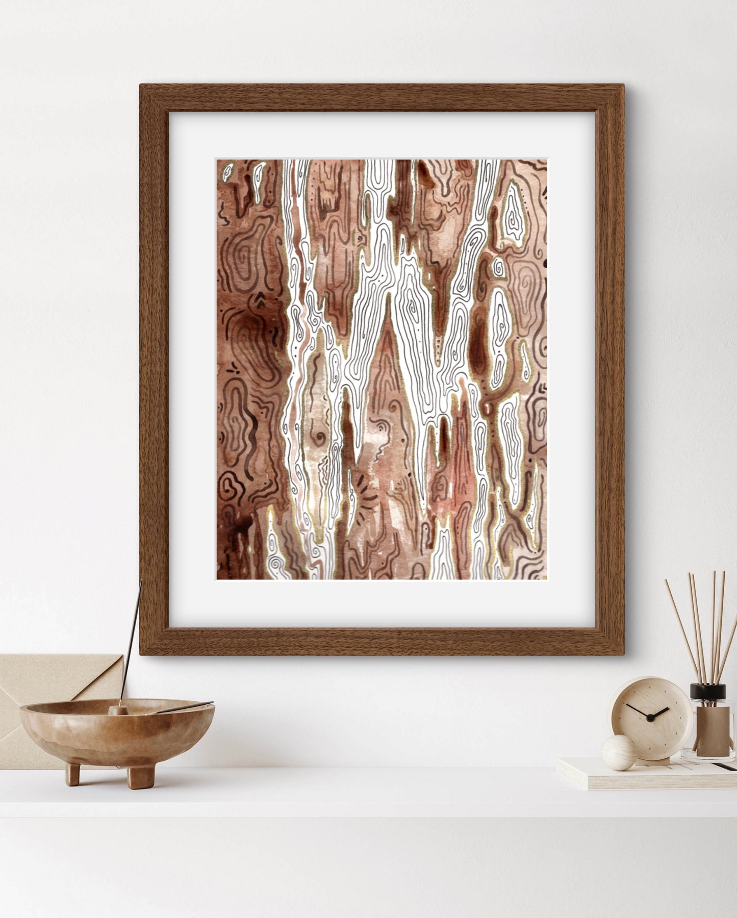 'Birch Map' Limited Edition Embellished Fine Art Print - Signed by the Artist
