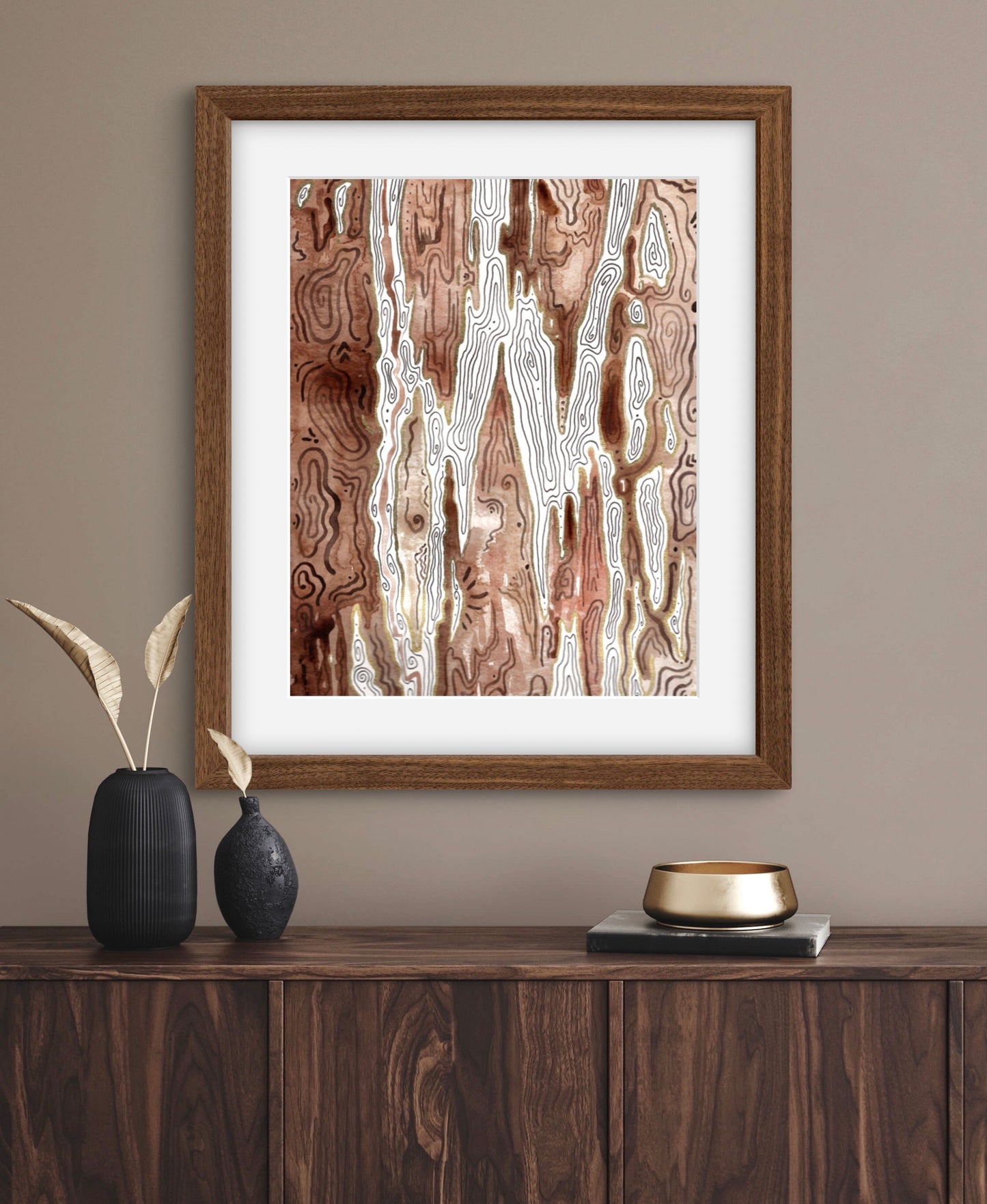 'Birch Map' Limited Edition Embellished Fine Art Print - Signed by the Artist