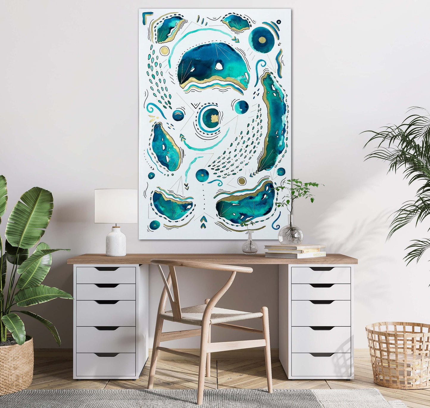 Amado's Reef Abstract Embellished Fine Art Print - Signed By The Artist