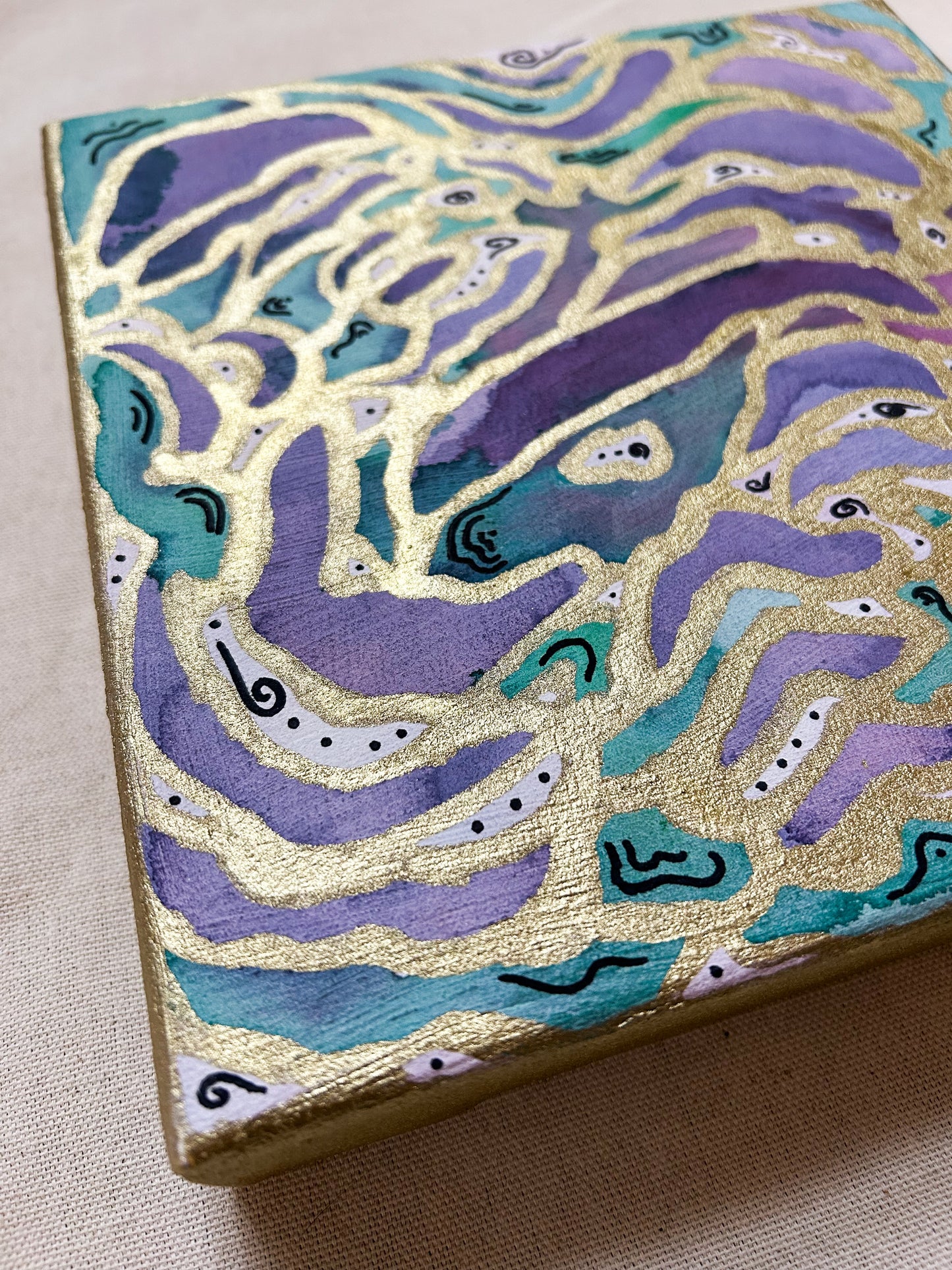 "Terraces No. 3" Original 8x8 Painting