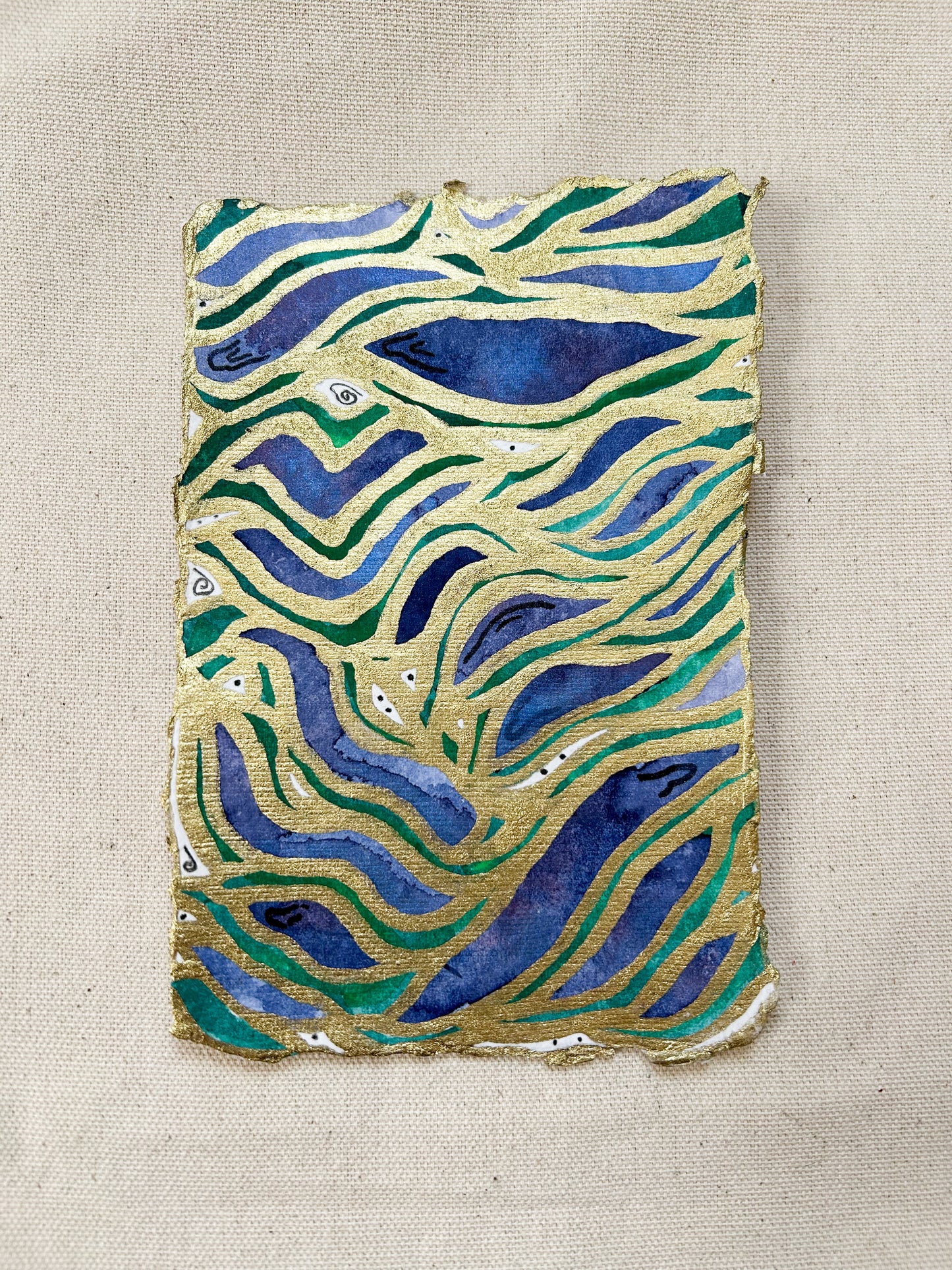 "Terraces No. 7" Original 4x6 Watercolor & Ink Painting on Paper