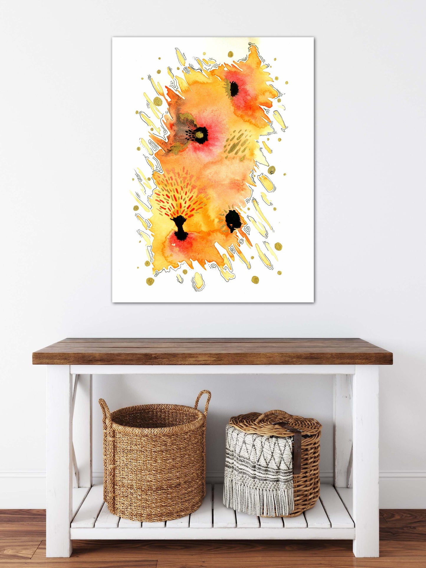 Burst Abstract Embellished Art Print - Signed By the Artist
