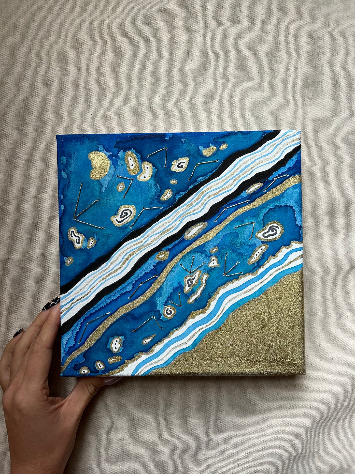 'Sand Bar No.2' Original 8x8 Painting