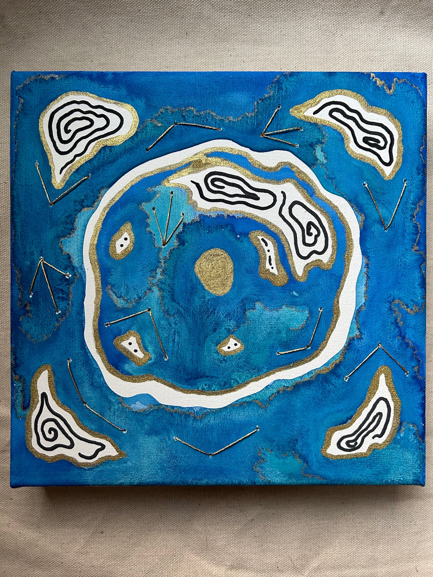 'Golden Tides' - Original 8x8 Painting
