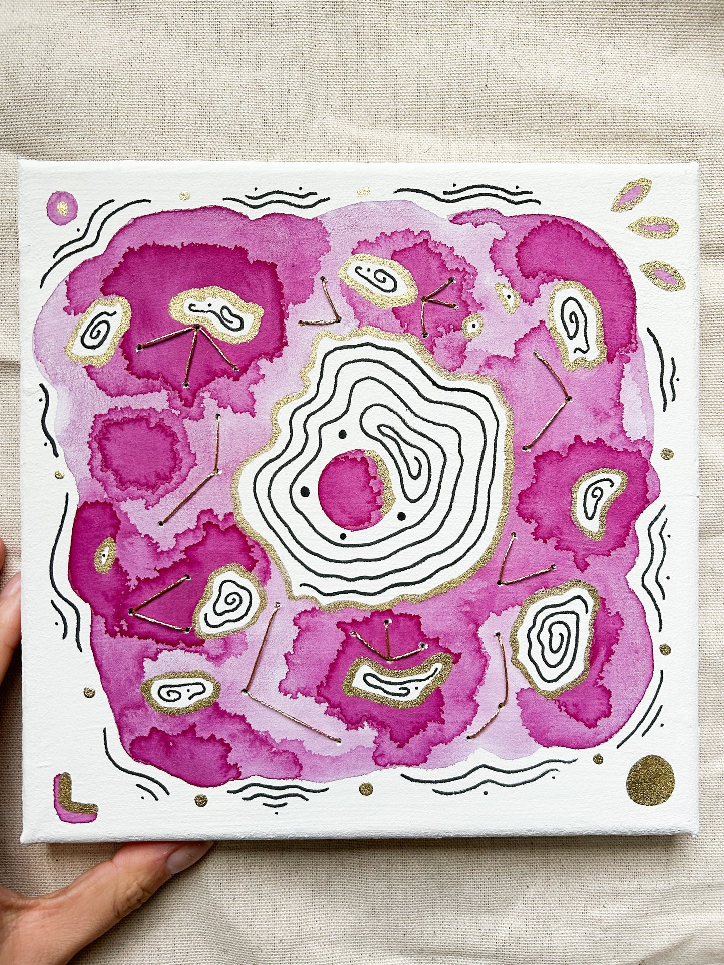 'Psychedelic Dream Lake' - Original 8x8 Painting
