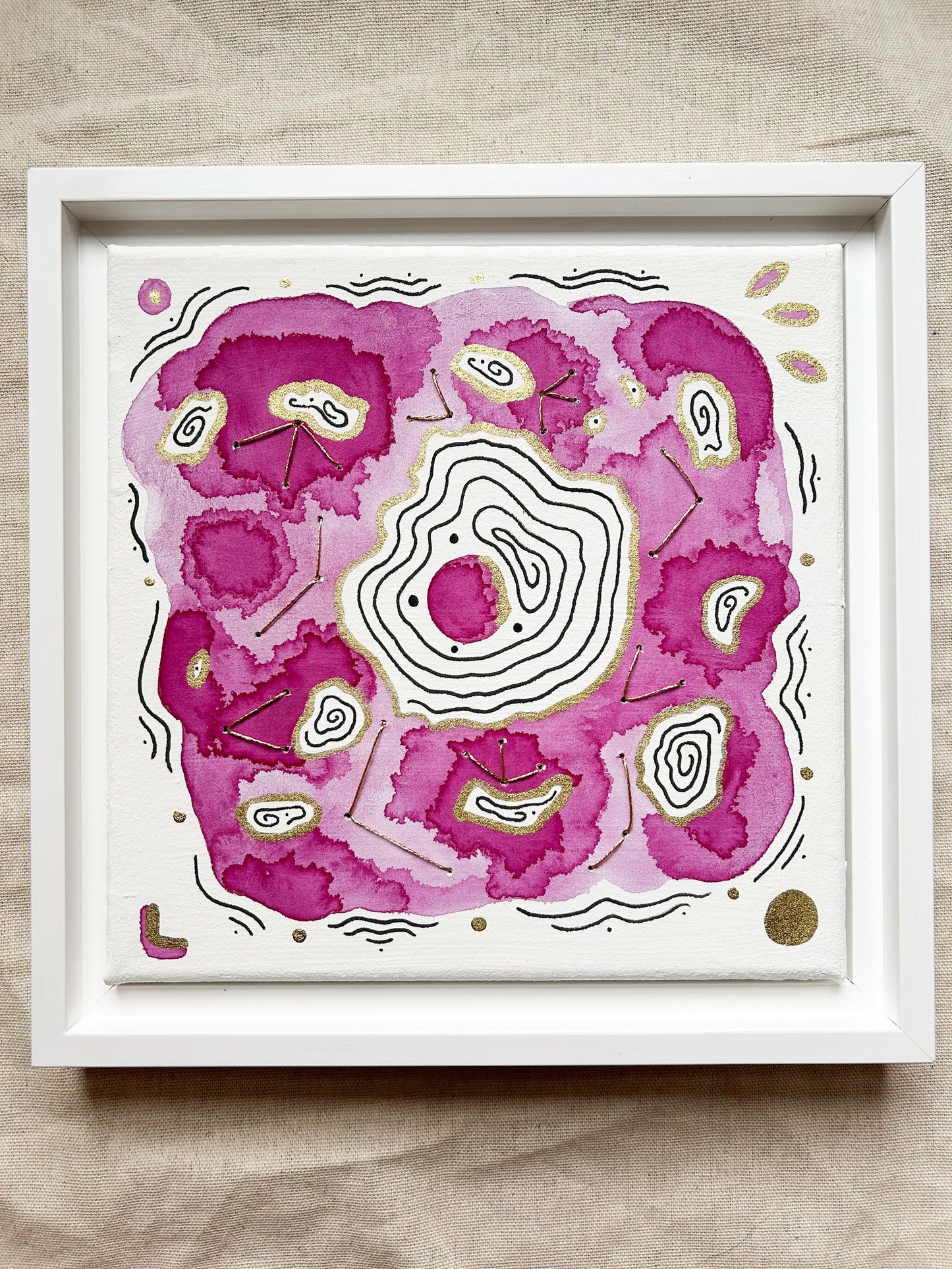 'Psychedelic Dream Lake' - Original 8x8 Painting