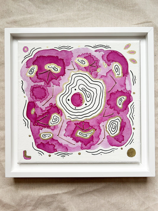 'Psychedelic Dream Lake' - Original 8x8 Painting