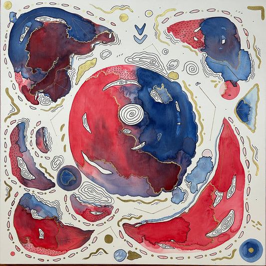 Red Tide - Original 24x24 Painting on Canvas