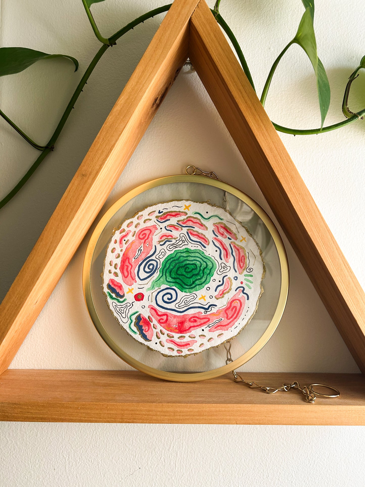 "Island of Things No. 7" - Hanging Roundel Painting
