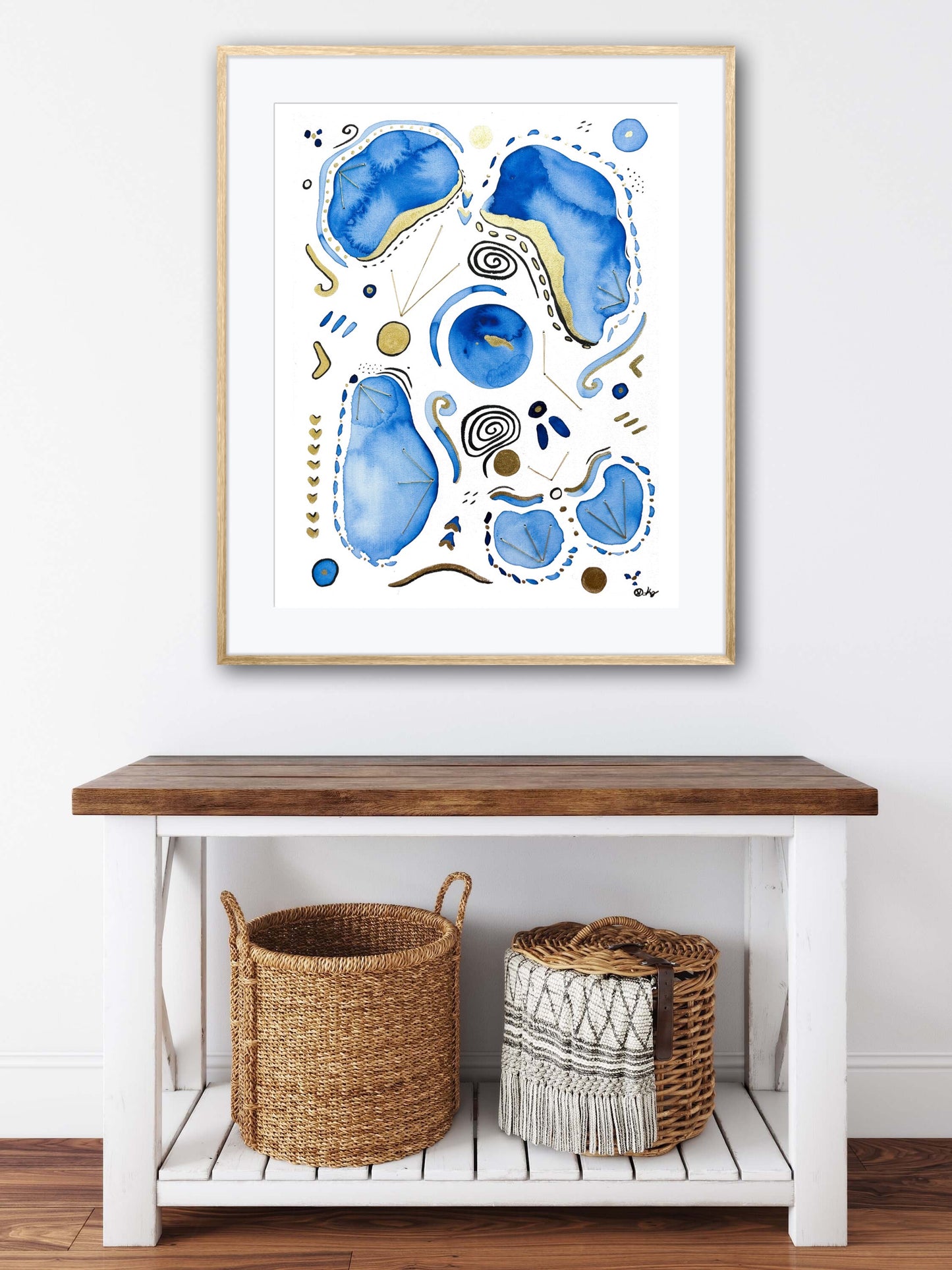 Sunny Seas Abstract Embellished Fine Art Print - Signed By The Artist