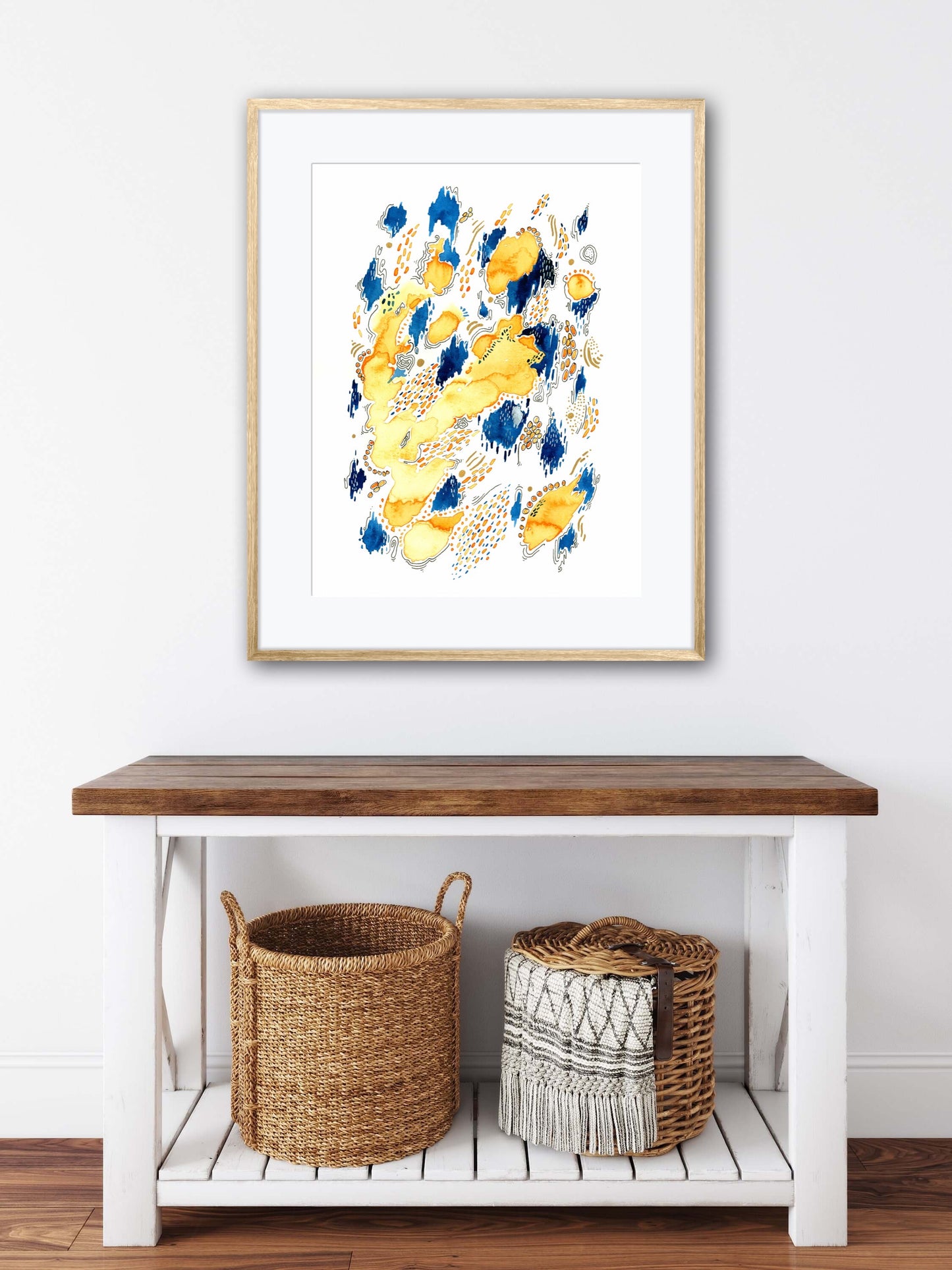 Sunset Seas Abstract Embellished Fine Art Print - Signed By The Artist