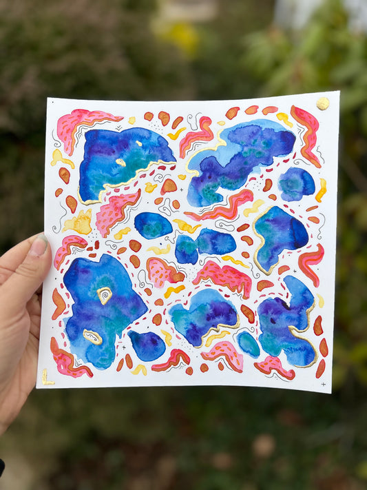 Map Fragment - Original 8x8 Painting