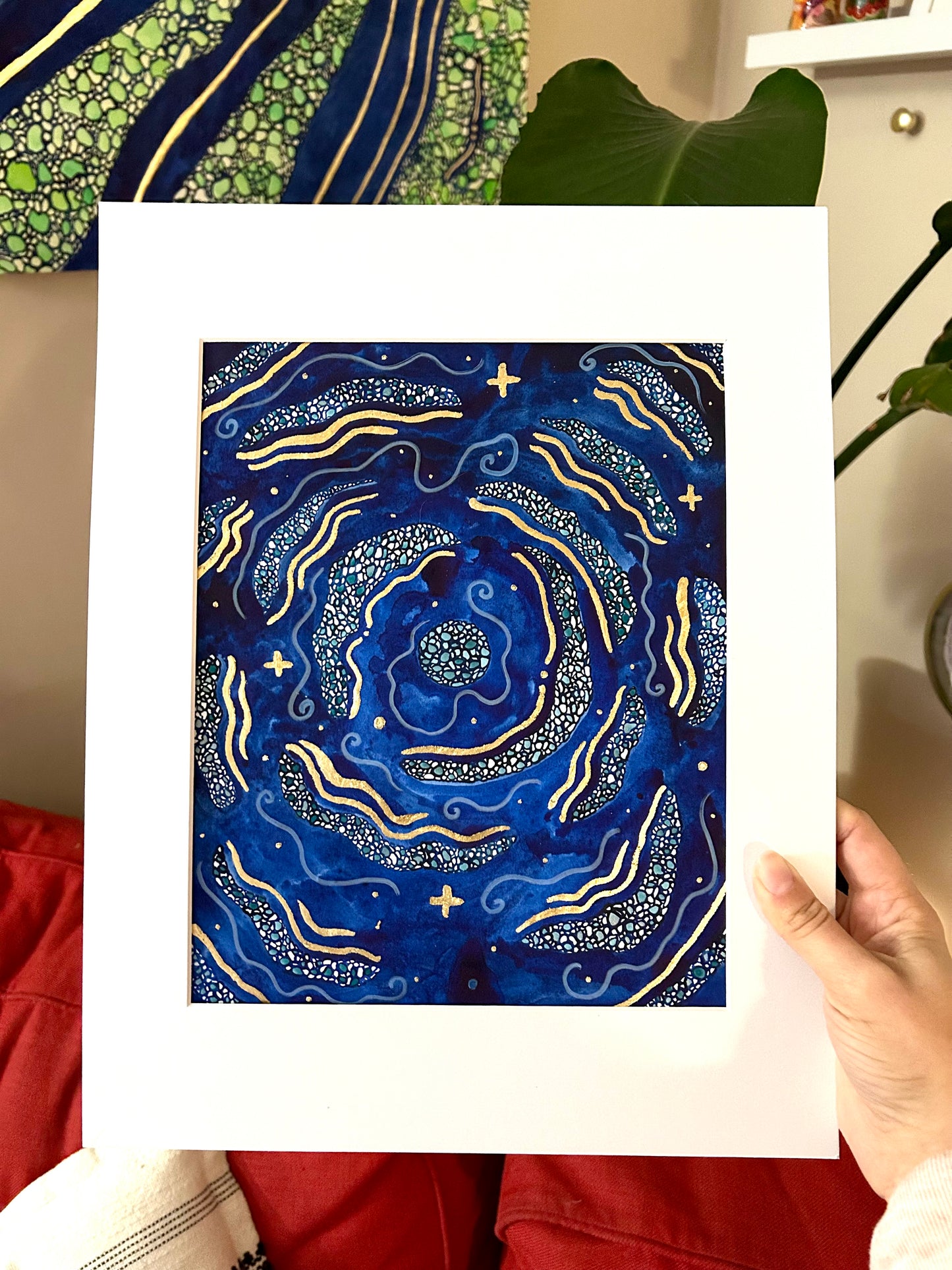 ‘Symbiotic Orbit’ - Original 8x10 Painting - Matted in White to 11x14