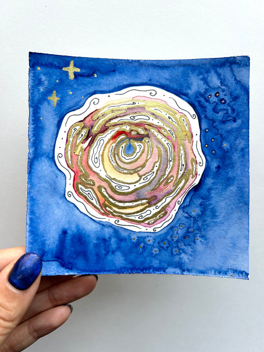 ‘Cosmic Sunset No.7’ - Original 4x4 Painting