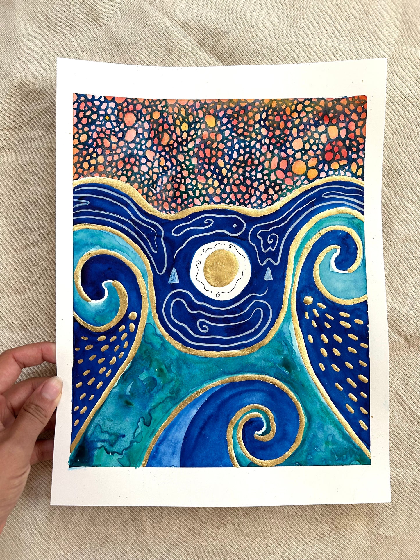 ‘Vessel of the Sacred High Waters No.2’ - Original 8x10 Painting - Matted to 11x14