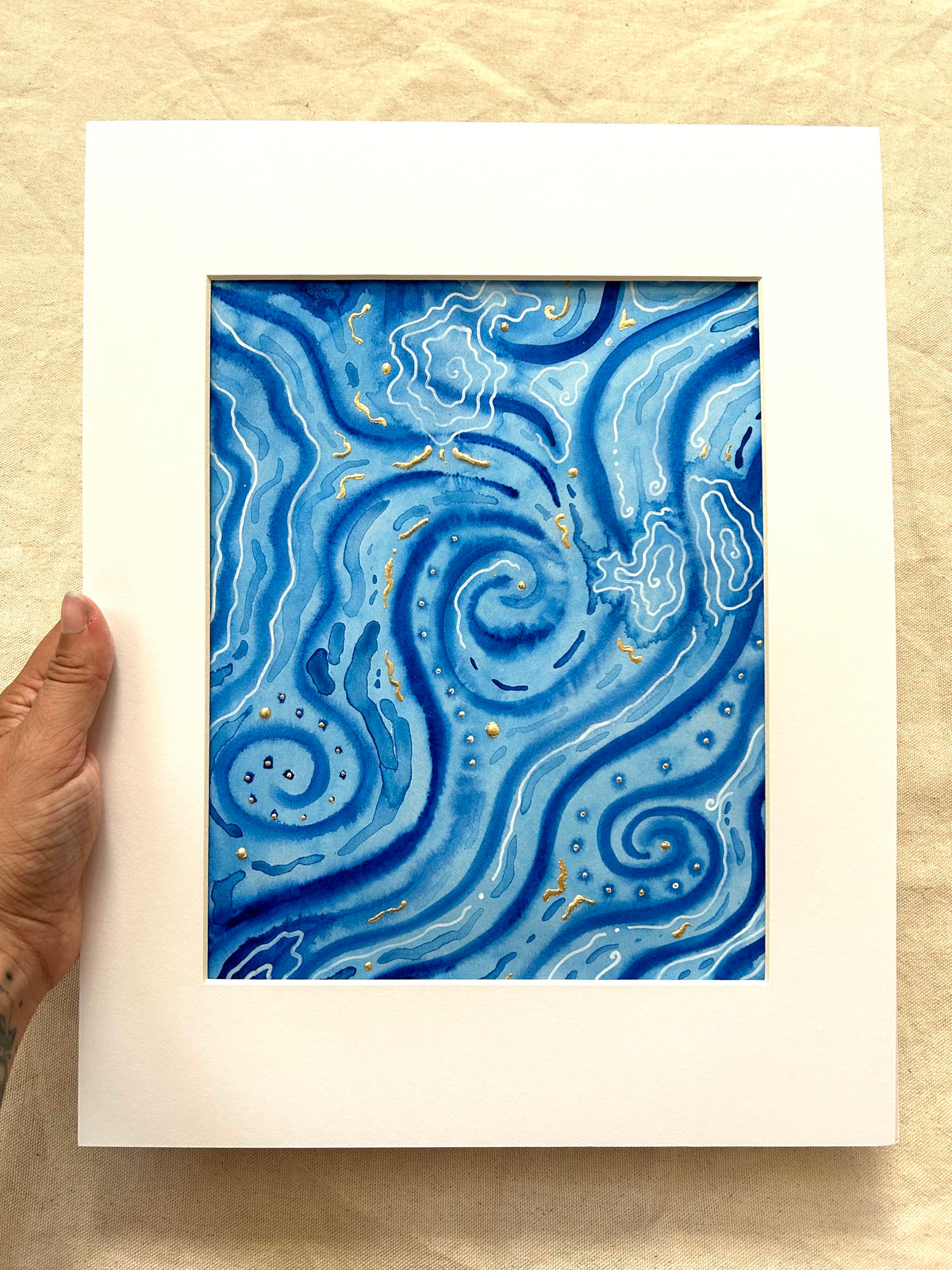 ‘Ancient Water No.4’ - Original 8x10 Painting Matted in White
