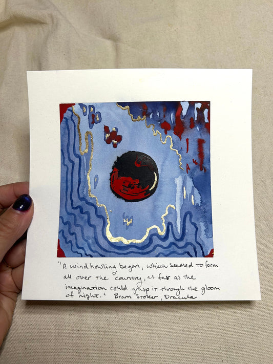 Dracula Quote - Literary Map - Original 6x6 Painting