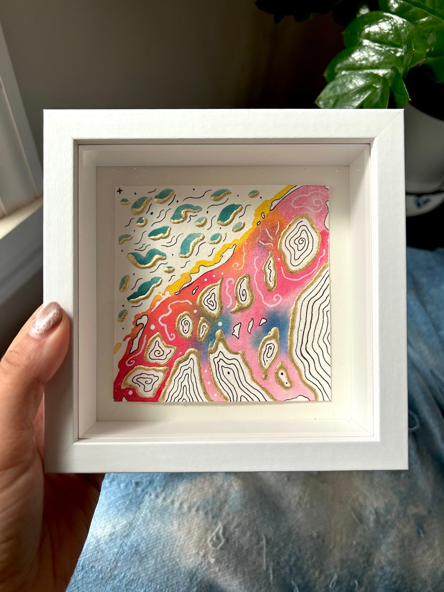 Map Fragment - Original Framed 4x4 Painting