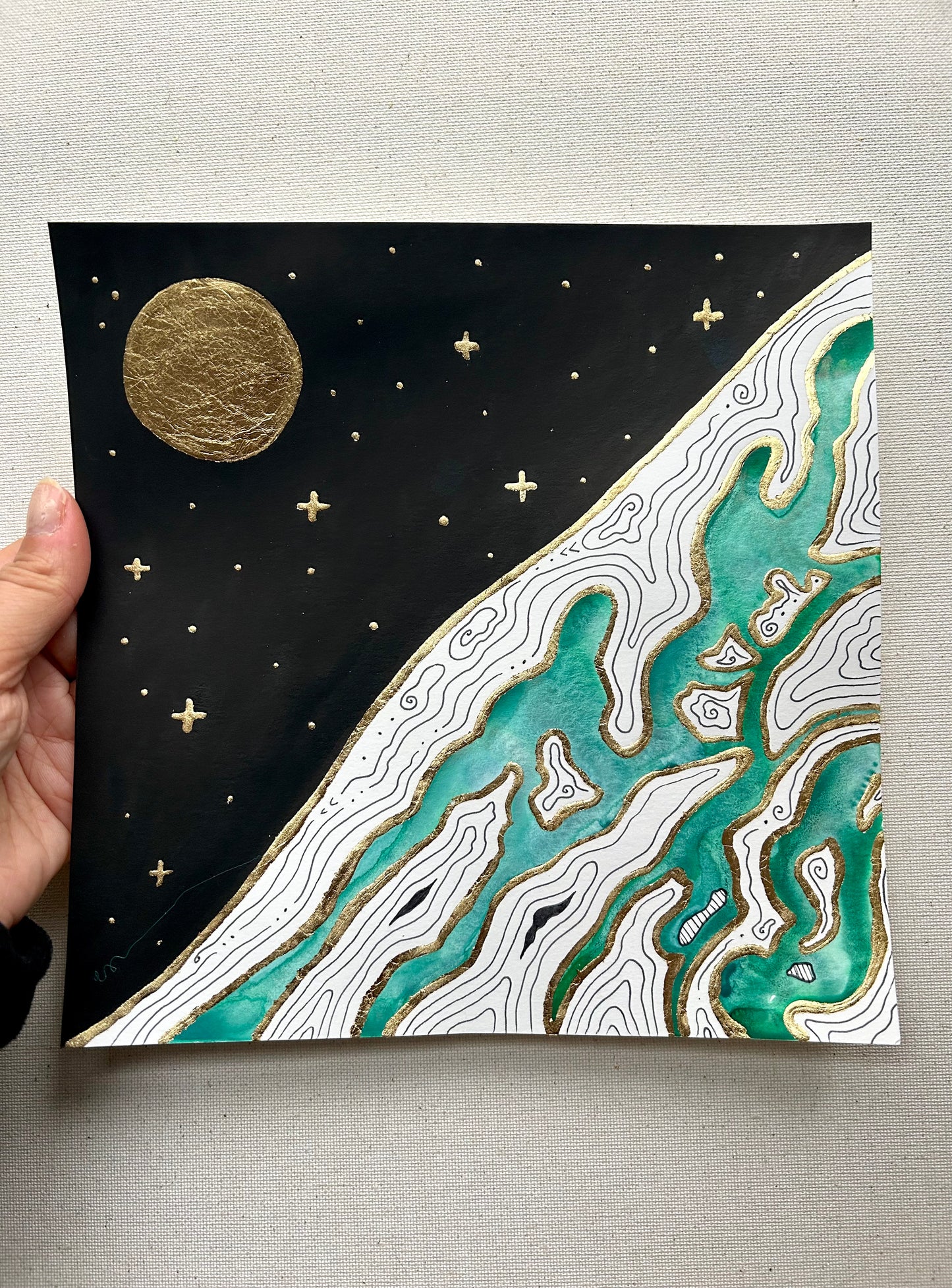 ‘Cosmic Divide No.3’ - Original 8x8 Painting