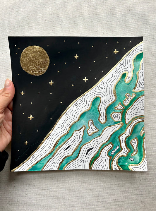 ‘Cosmic Divide No.3’ - Original 8x8 Painting