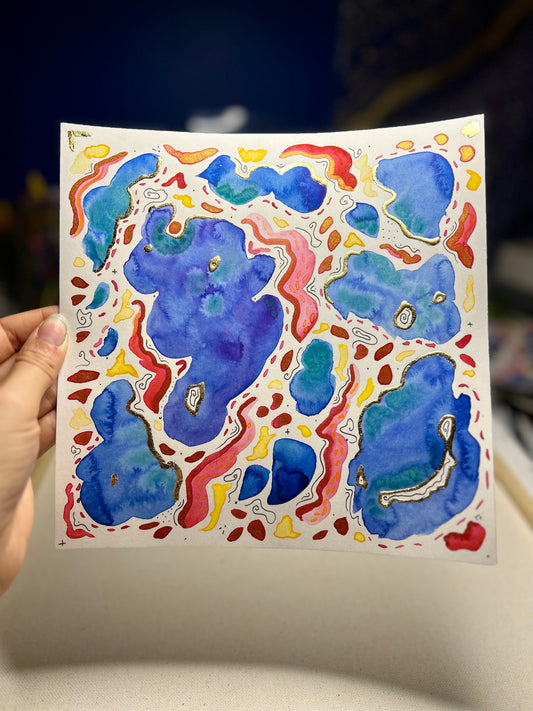 Map Fragment - Original 8x8 Painting