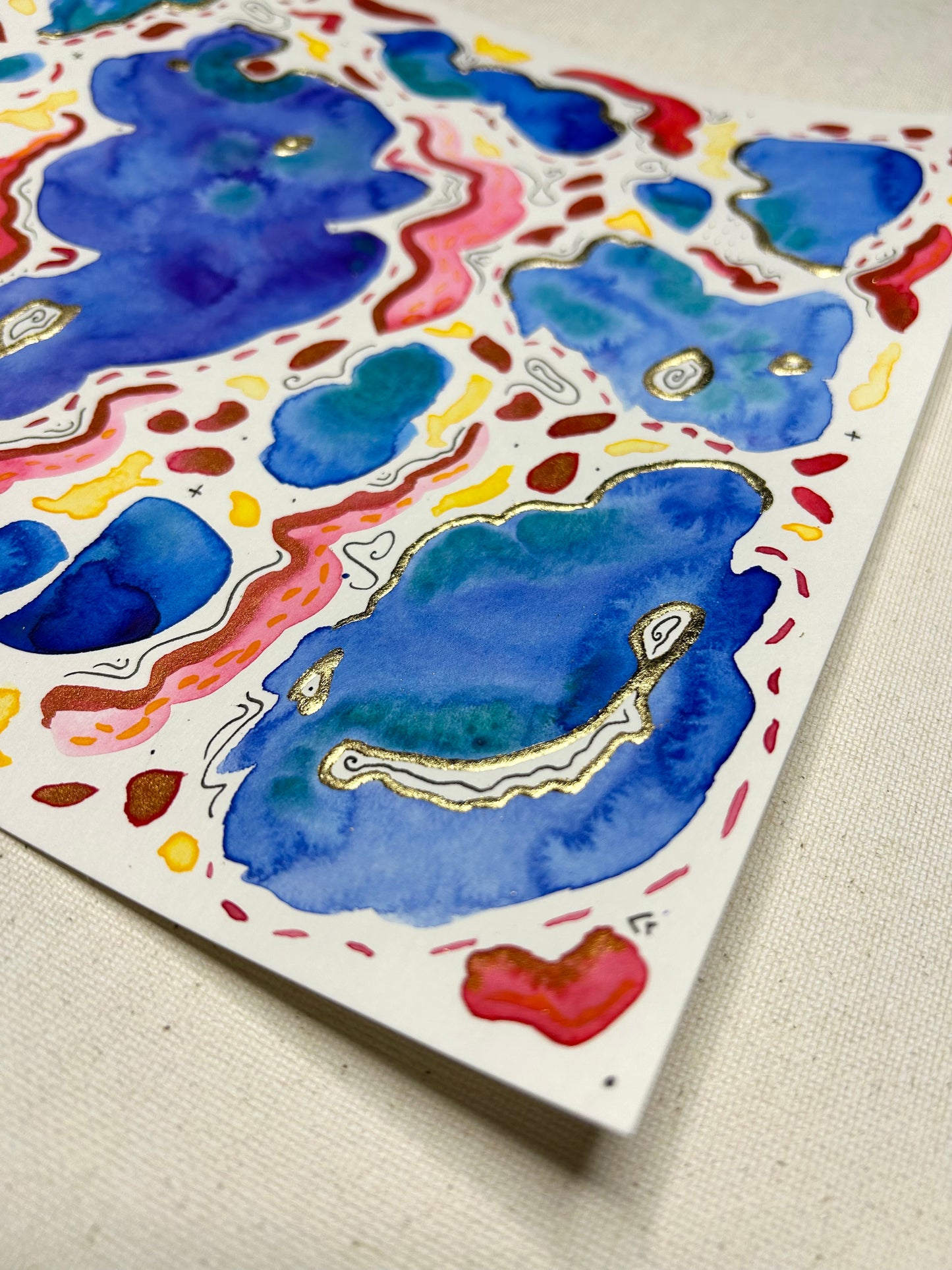 Map Fragment - Original 8x8 Painting