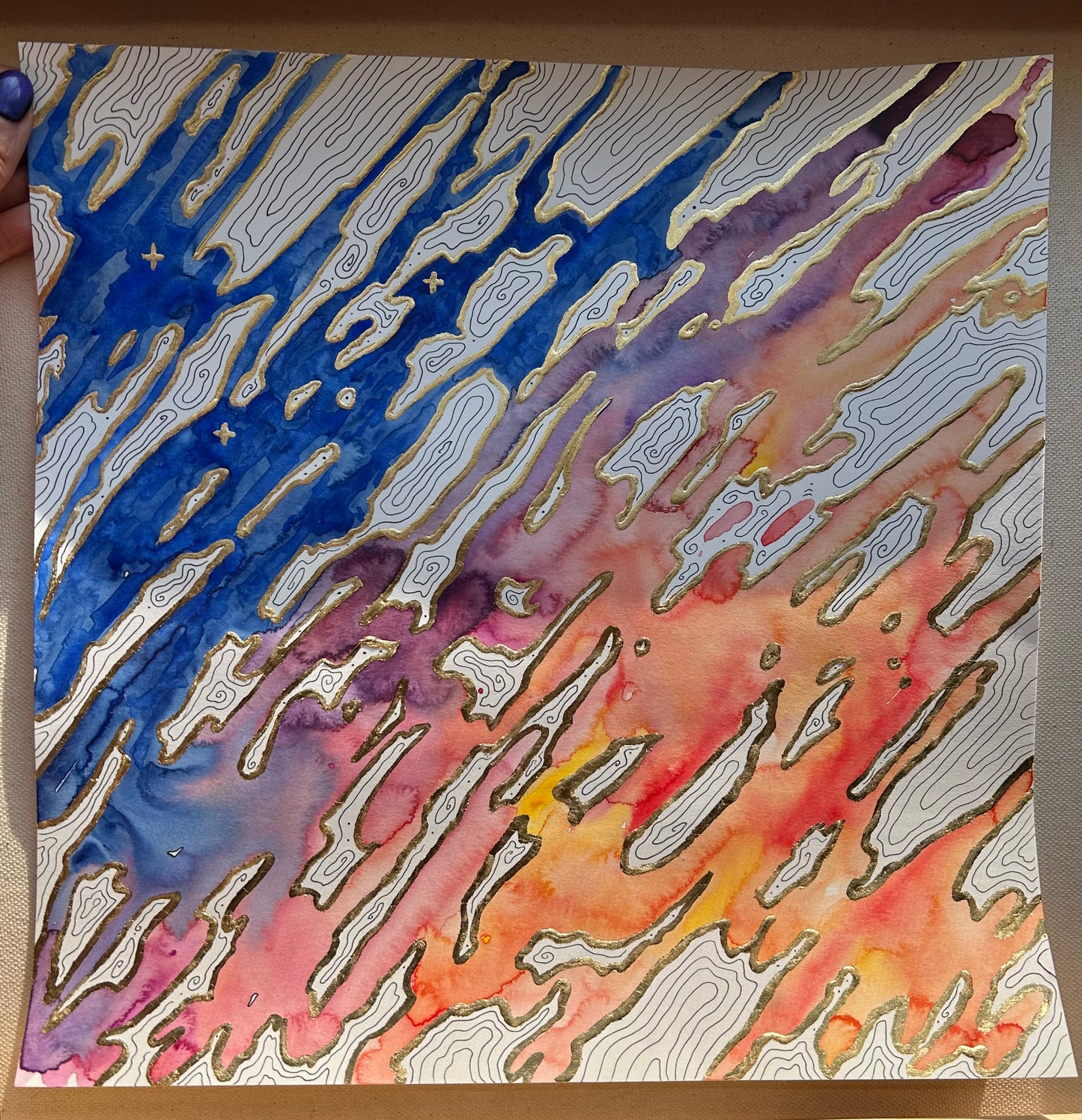 ‘Cosmic Sunset No.5’ - Original 10x10 Painting