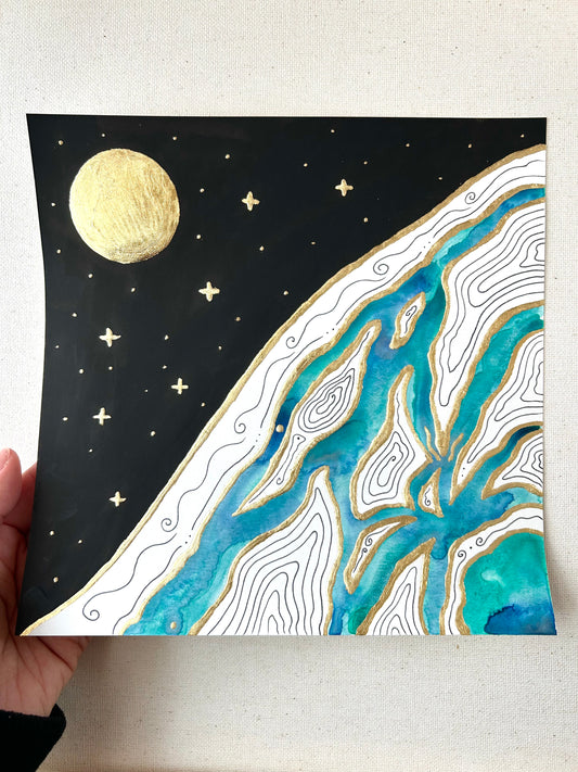 ‘Cosmic Divide No.5’ - Original 8x8 Painting