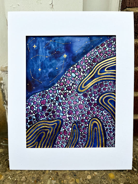 ‘Collective Transcendence II’ - Original 8x10 Painting - Matted in White to 11x14