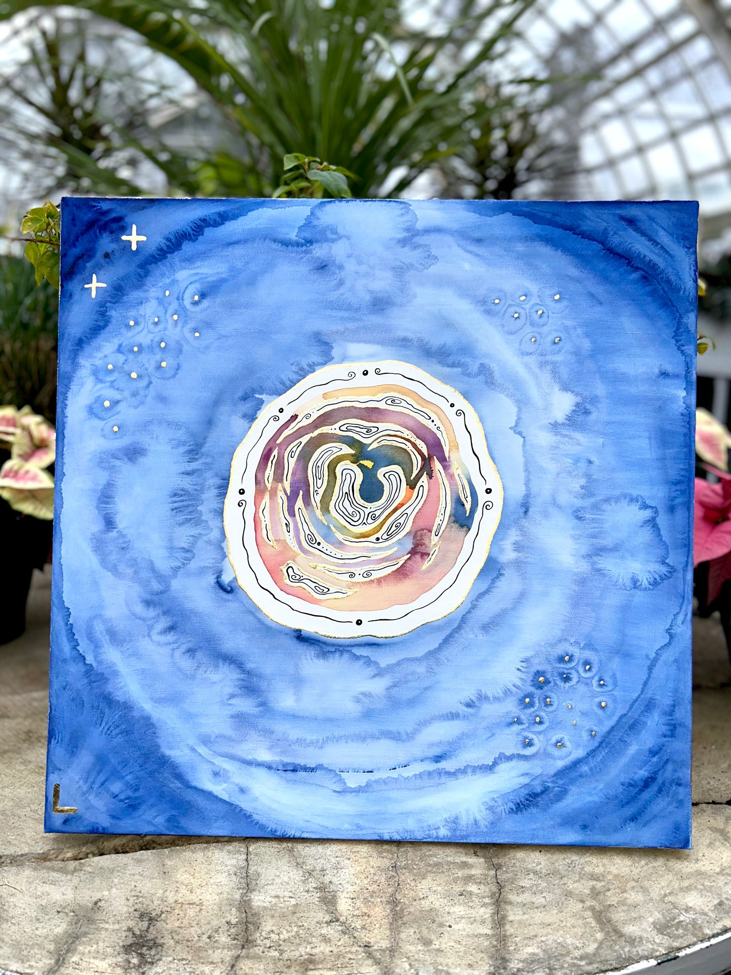 ‘Cosmic Sunset Portal’ - Original 24x24 Painting on Canvas