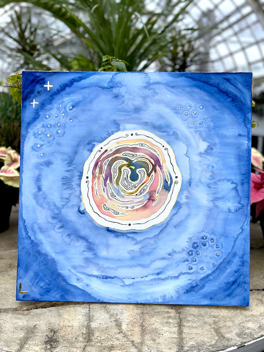 ‘Cosmic Sunset Portal’ - Original 24x24 Painting on Canvas