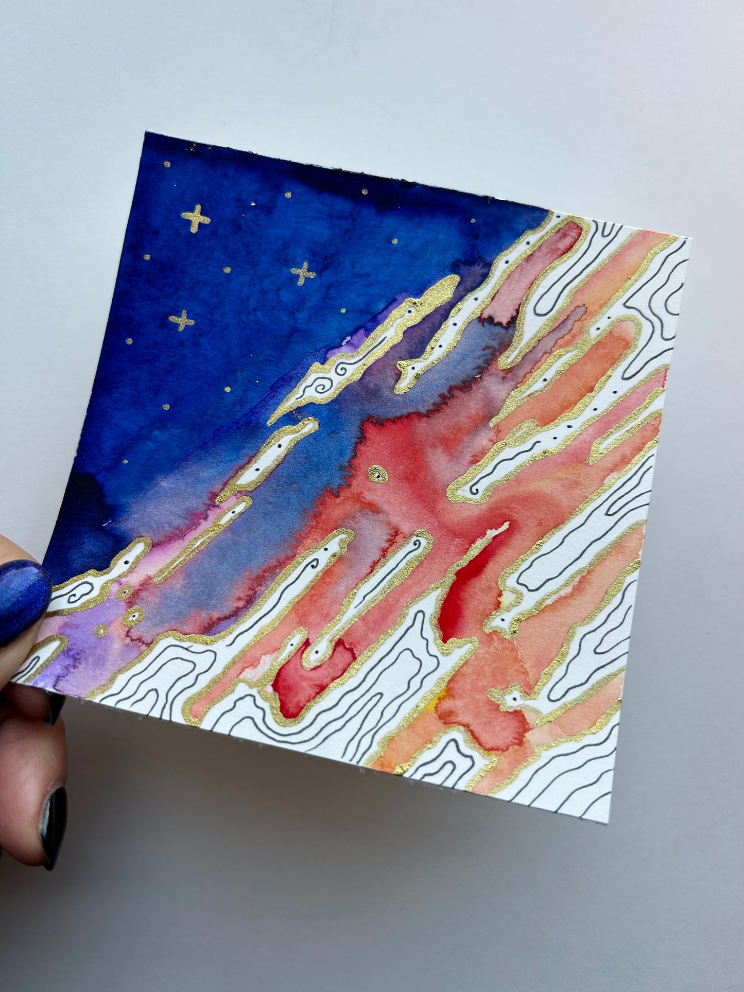 ‘Cosmic Sunset No.9’ - Original 4x4 Painting