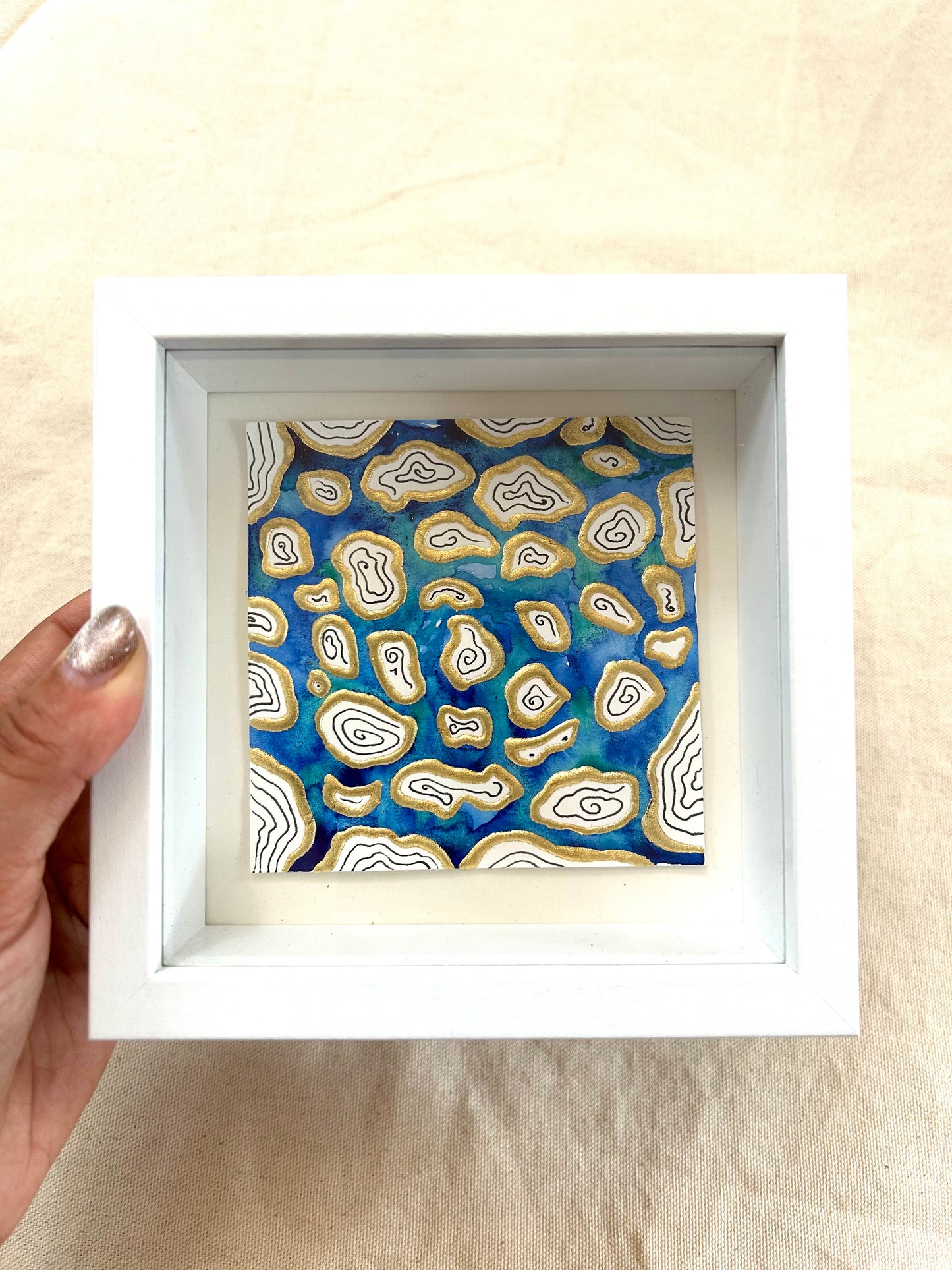 Map Fragment - Original Framed 4x4 Painting
