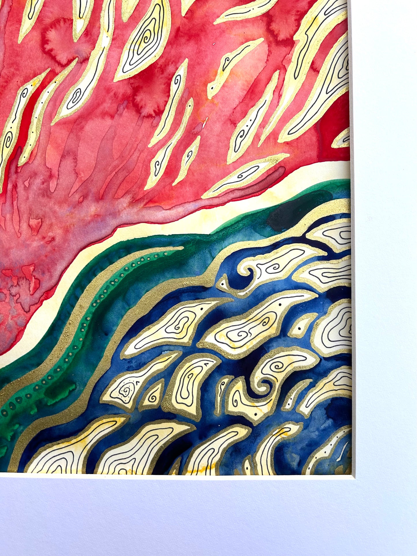 ‘Flame’ - Original Watercolor Painting on Paper - 8x10 - Matted in White