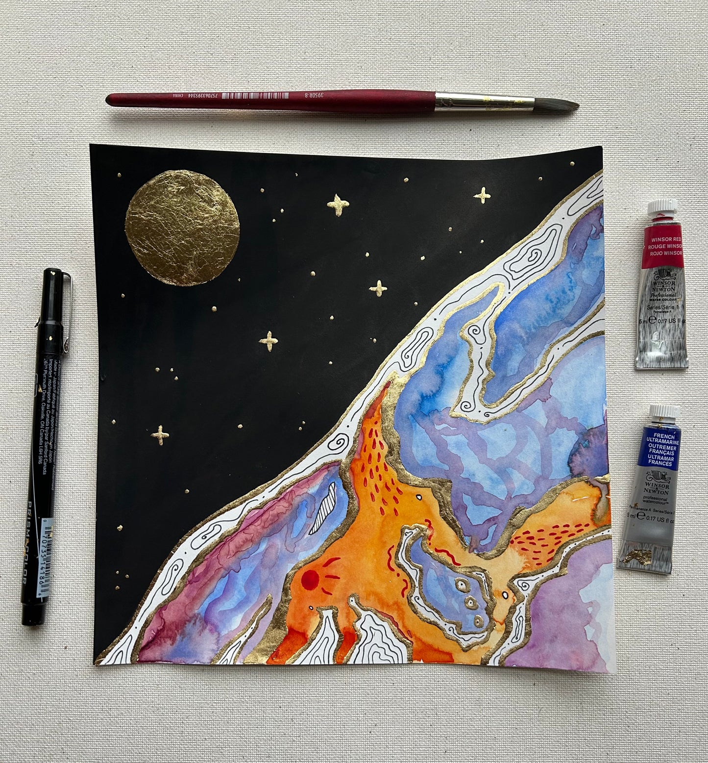 ‘Cosmic Divide No.2’ - Original 8x8 Painting