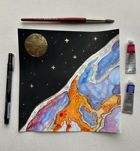 ‘Cosmic Divide No.2’ - Original 8x8 Painting