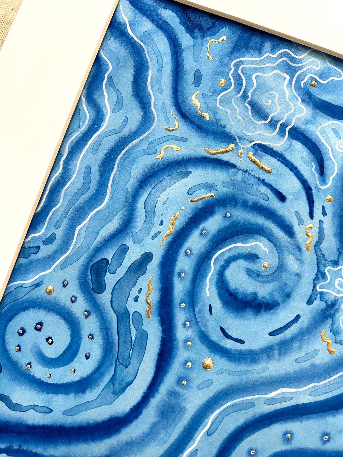 ‘Ancient Water No.4’ - Original 8x10 Painting Matted in White