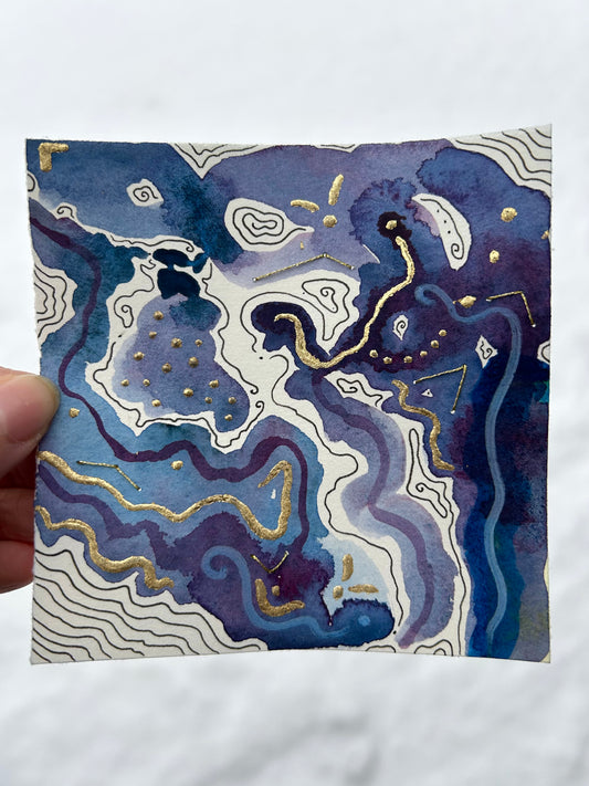 Map Fragment - Original 4x4 Painting